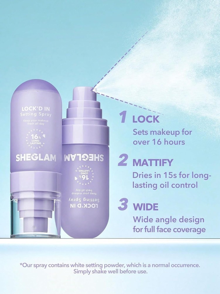 SHEGLAM Lock'D in Setting Spray Mattifying Effect Quick-Drying Long Lasting Make