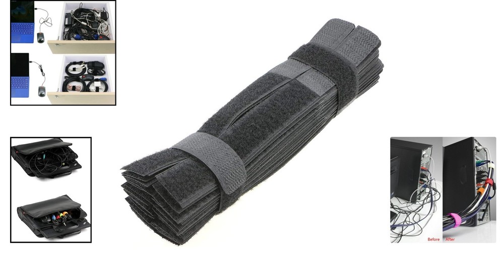 Strong 7 Inch Reusable Cable Ties - 50-Pack for All Your Organization Needs