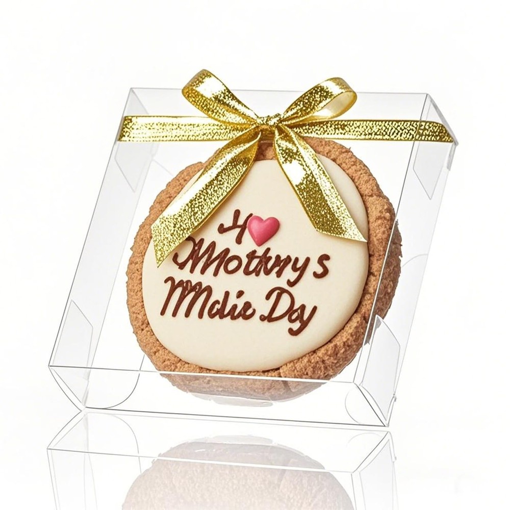 100 Pack 4x4x1.2 Clear Single Cookie Boxes, Small, Bakery, Macaron, Brownie