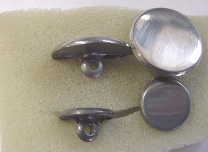 Pewter Button 7/8",  18th century Reproduction, Flat Pewter Button, One Dozen