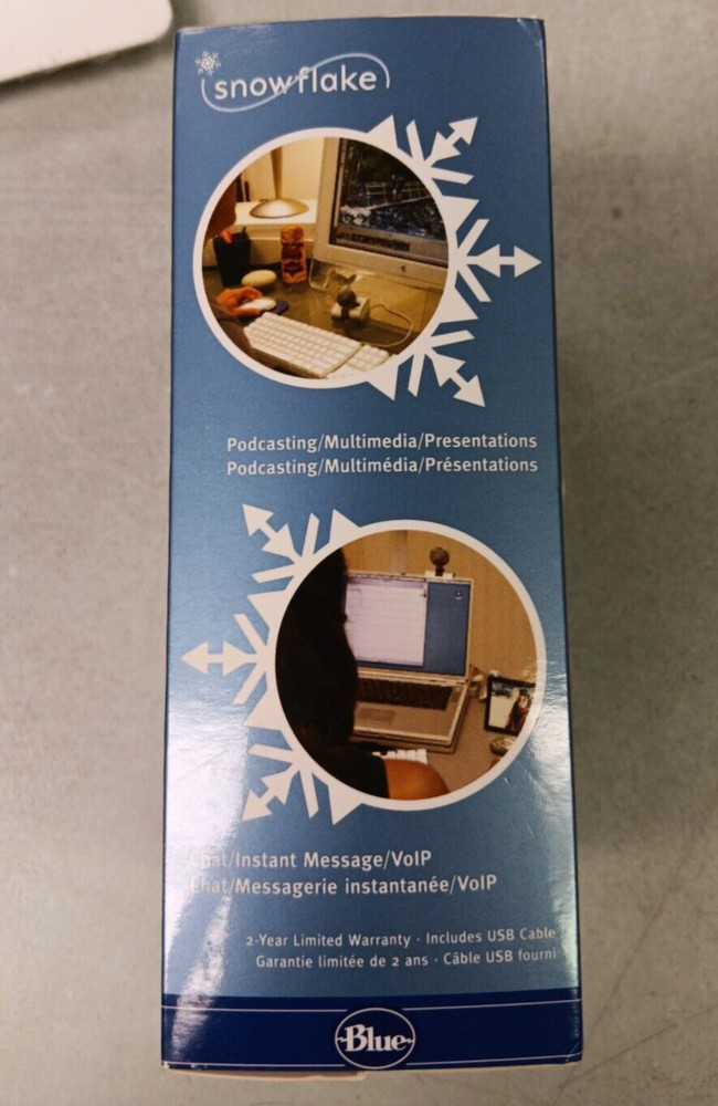 Blue Snowflake Portable USB Microphone - Color: Silver