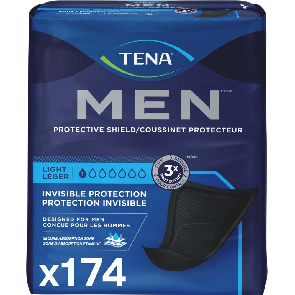 Tena Men Light Incontinence Protective Shield for Men, Bladder Control, Discrete