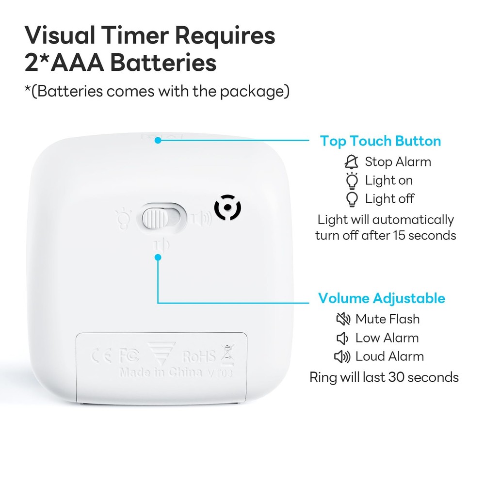 Visual Timer with Night Light, 60Minute Countdown Timer for Kids and Adults, ...