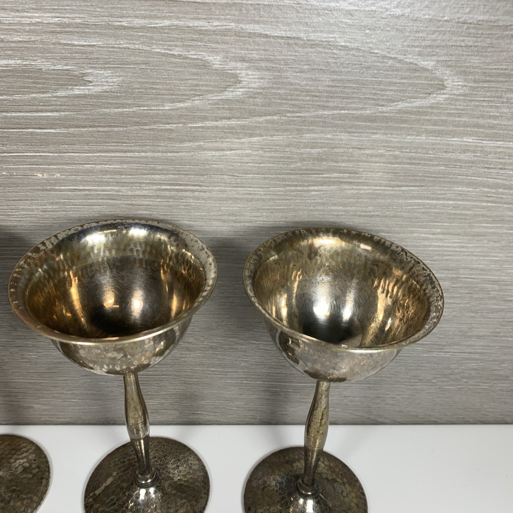 Silvercraft - EPNS - Wine Goblets - FOUR - 6” tall