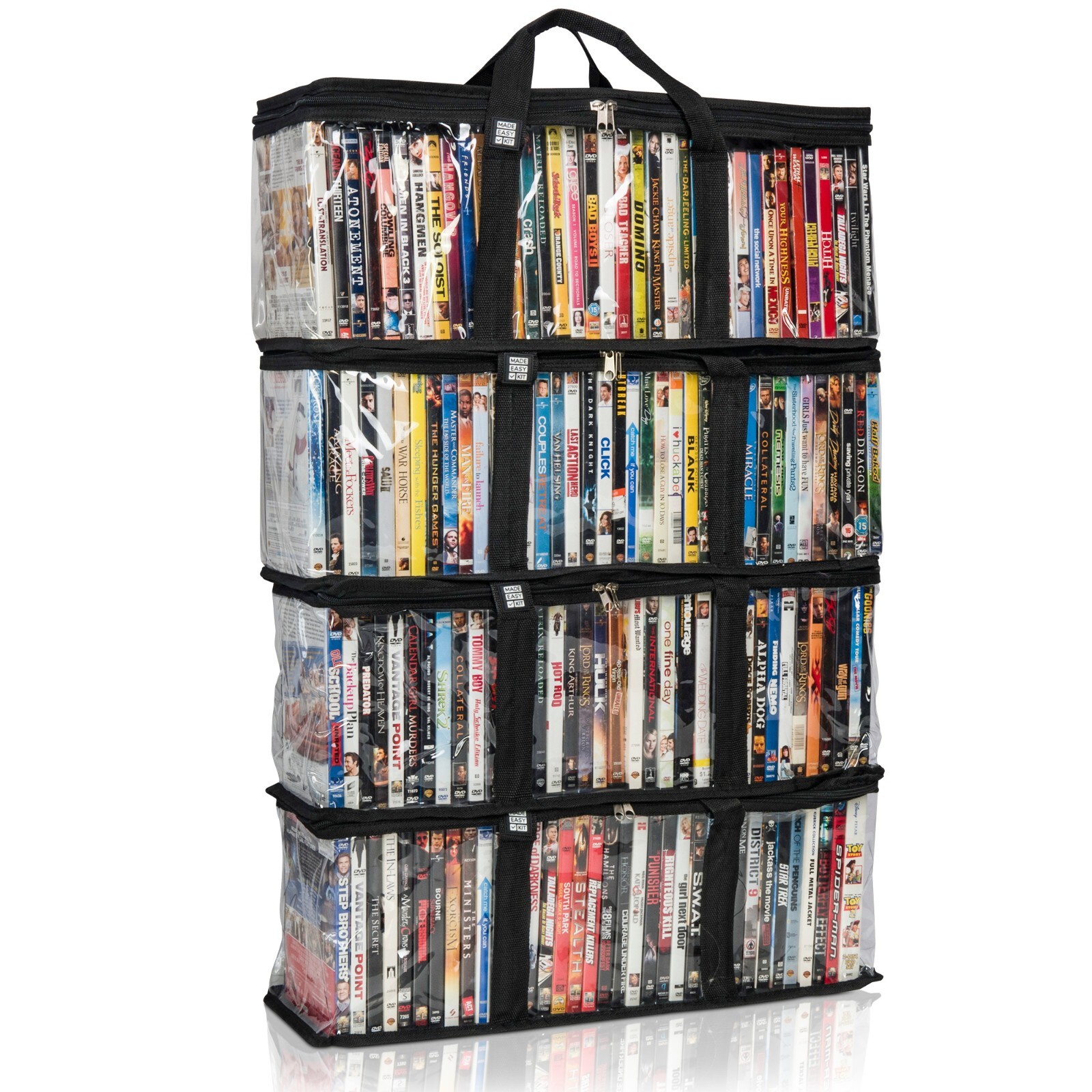 Made Easy Kit Media Storage Cases with Dividers for DVD CD