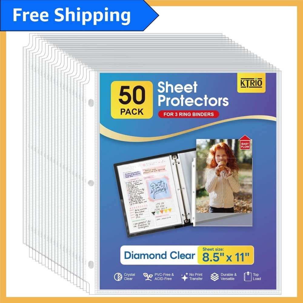 Clear Top Loading Document Protectors 50 Pack - Secure Your Important Papers