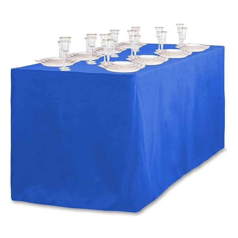 1 Pc 8 Feet Fitted Open Back Rectangular 3 96" x 30" (Rectangular) Royal Blue