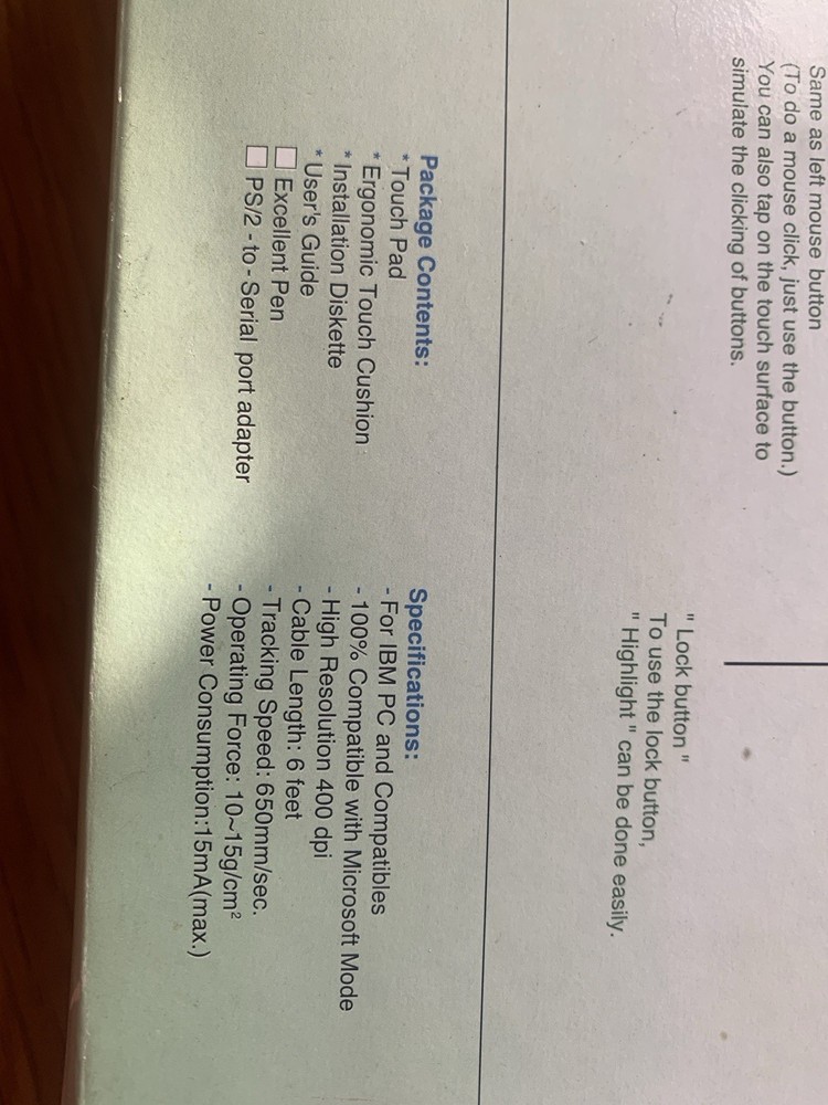 Touch Pad Microsoft Version New w/box