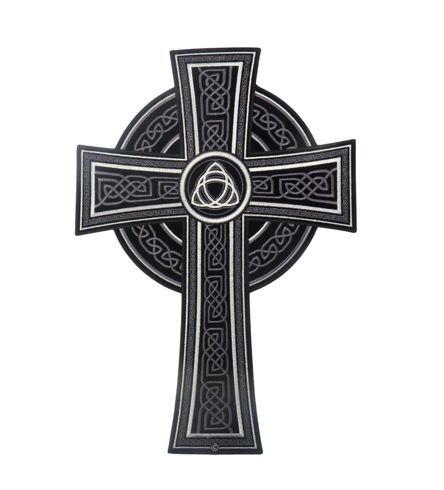 Grey Celtic Cross Medium Patch.