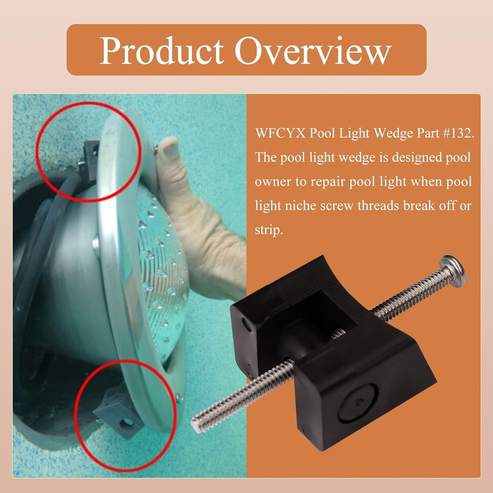 2 Pcs Pool Light Wedge Part #132, Swimming Fixes Broken...