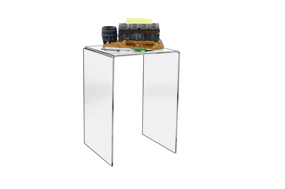 Clear Acrylic Tall Square Riser, 12" H x 8" W x 8" D