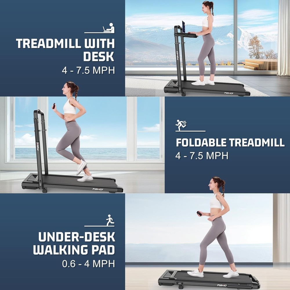Treadmill with 12 programs Suitable for Home&Office Max 7.5MPH,Foadble Treadmill