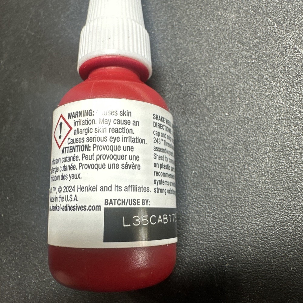 Genuine USA Loctite 243 10ml Medium Strength Thread Locker 04/27