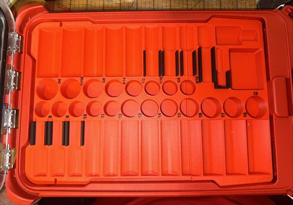 Milwaukee 3/8 inch 43 pc Impact Socket Packout Tray (Insert Tray only)