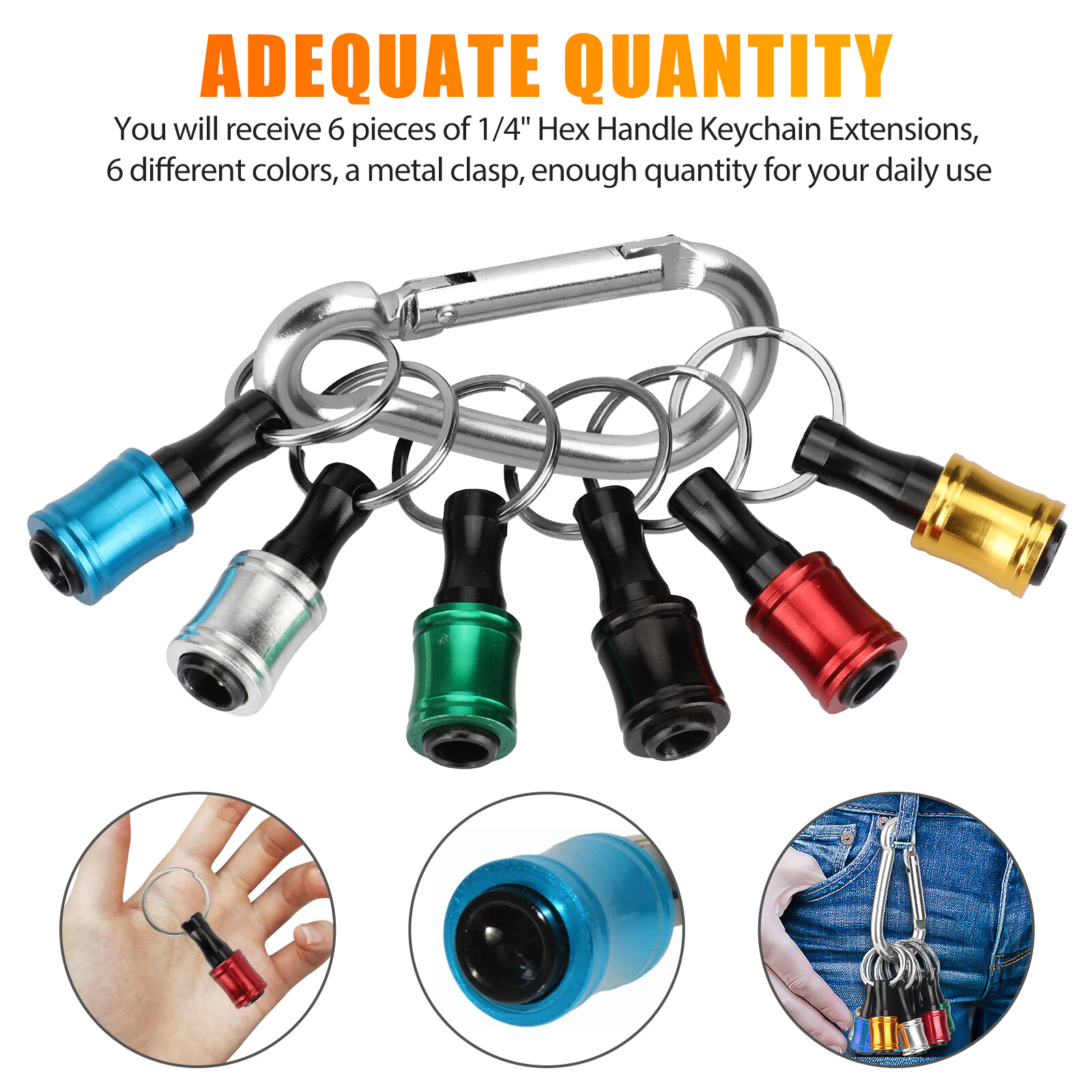 1/4" Hex Shank Quick Release Keychain Screwdriver Drill Bit Holder Bit Set 70PCS