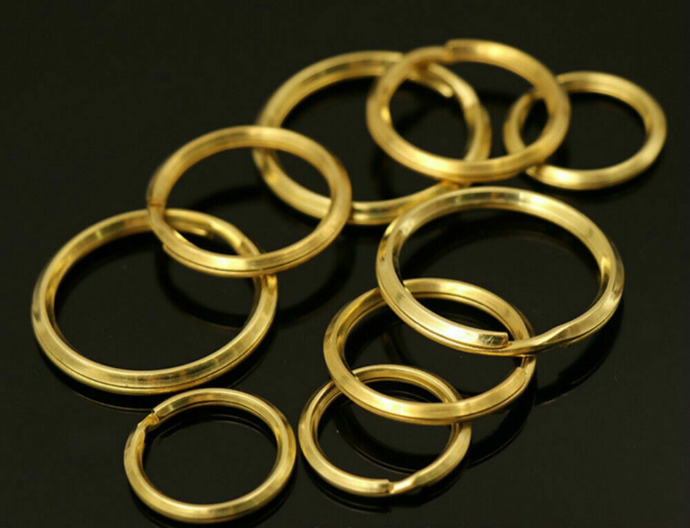 20mm-32mm 10pcs DIY Leather Craft Solid Brass Hoop Loop Key Ring Buckle Circle