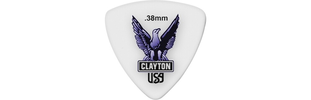 Clayton Acetal Rounded Triangle Guitar Picks .38 mm 1 Dozen