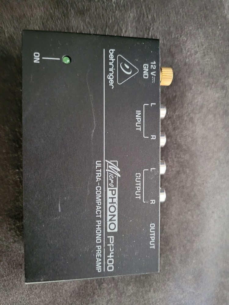 Behringer MicroPhono PP400 untra compact phono preamp w power cord