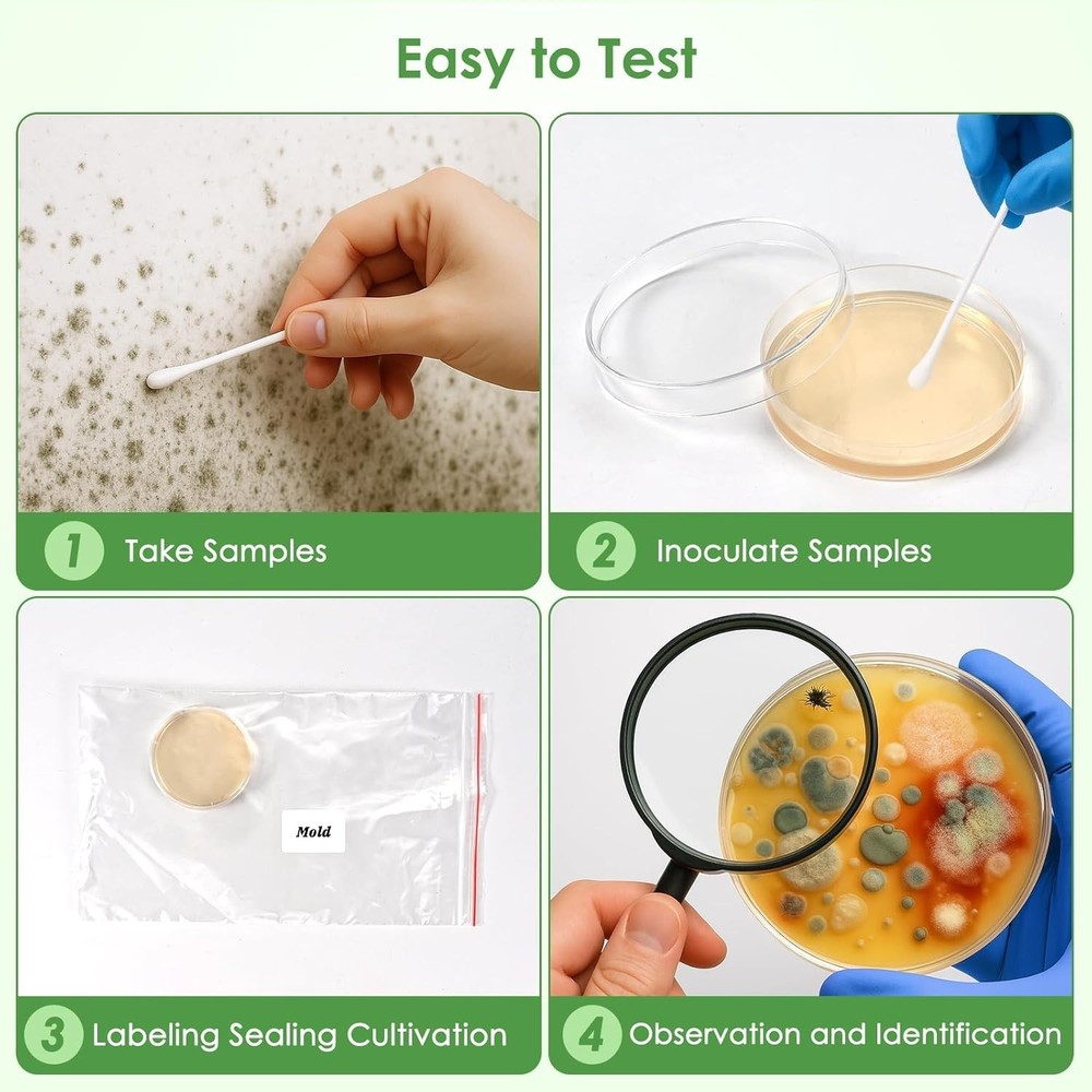 8- Home Mold Detection Kit with Identification Guide - Protect Your Family