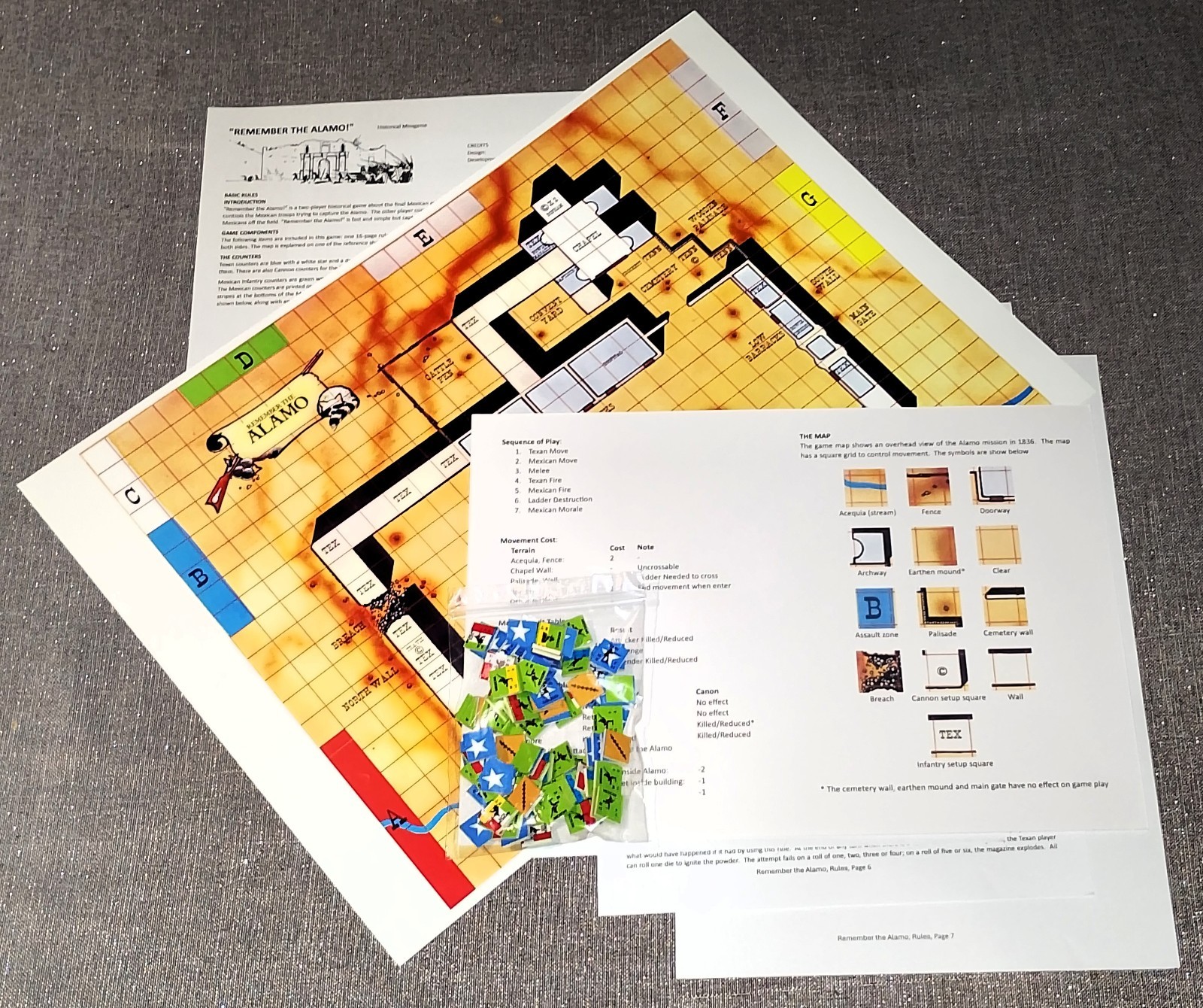 *NEW* Remember the Alamo!,  89 counters, A3 map, 1 quick ref, 7 pages of rules