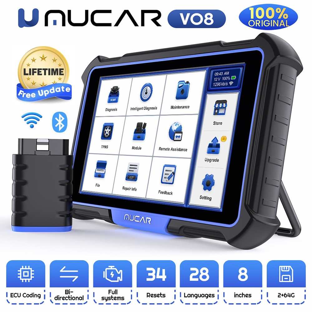 2025 MUCAR VO8 Pro Bidirectional Full System OBD2 Diagnostic Scanner E.CU Coding