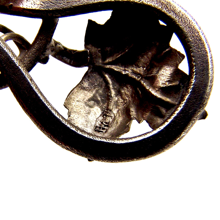 English Grapevine Repousse Tea Caddy Spoon Sterling Silver 1885
