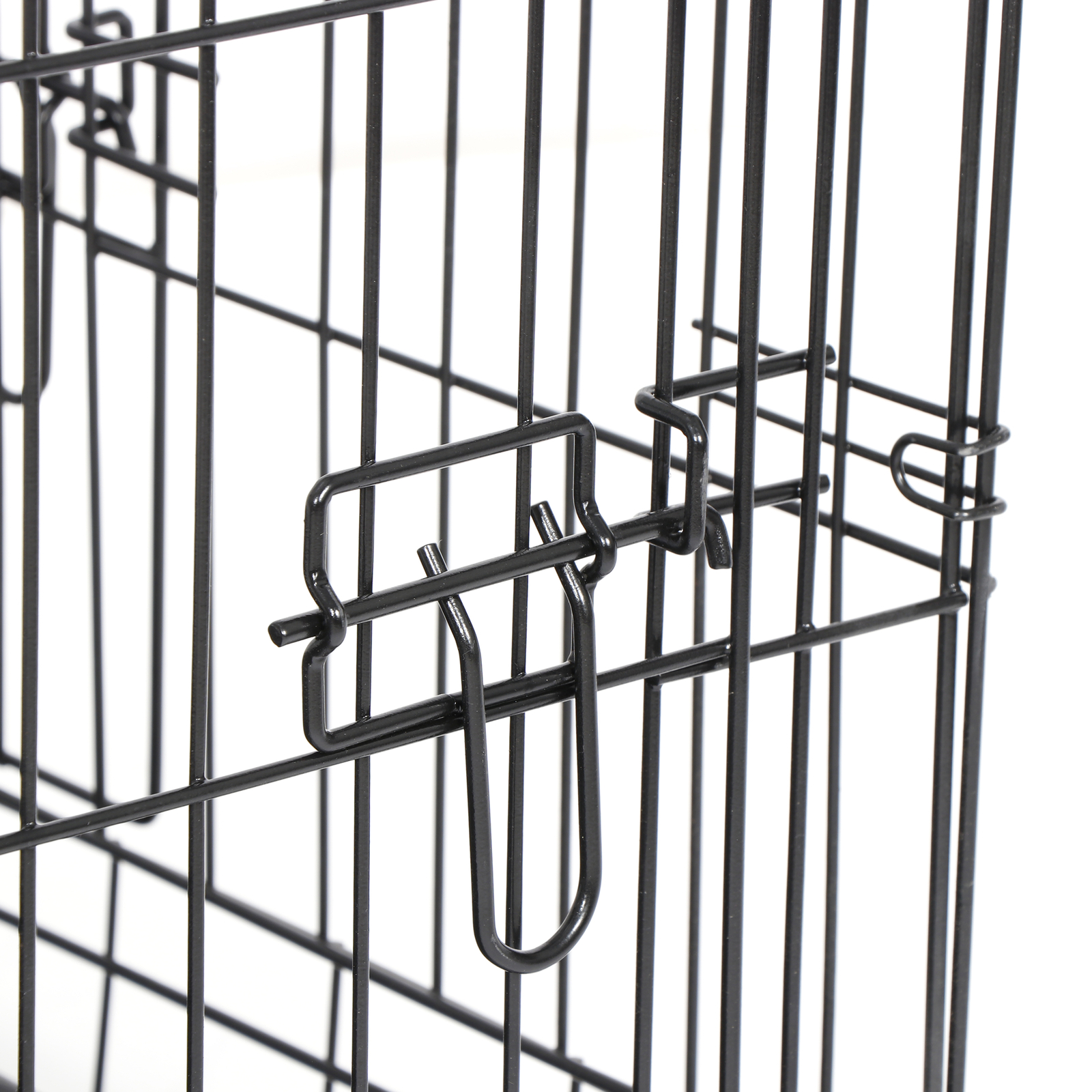 42" Large Dog Crate Kennel Folding Pet Cage 2 Door With Tray Indoor Dog House