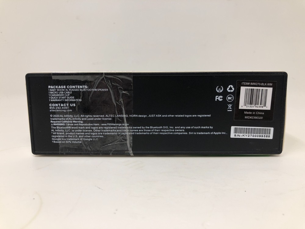 Altec Lansing HydraMini Everything-Proof Wireless Portable Bluetooth Speaker