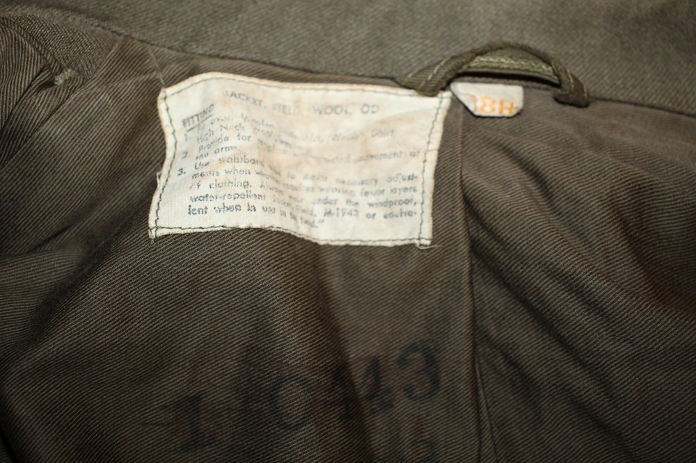 Original Late WW2 U.S. Army Ike Jacket, 1945 dated w/Engineer Corps Insignia