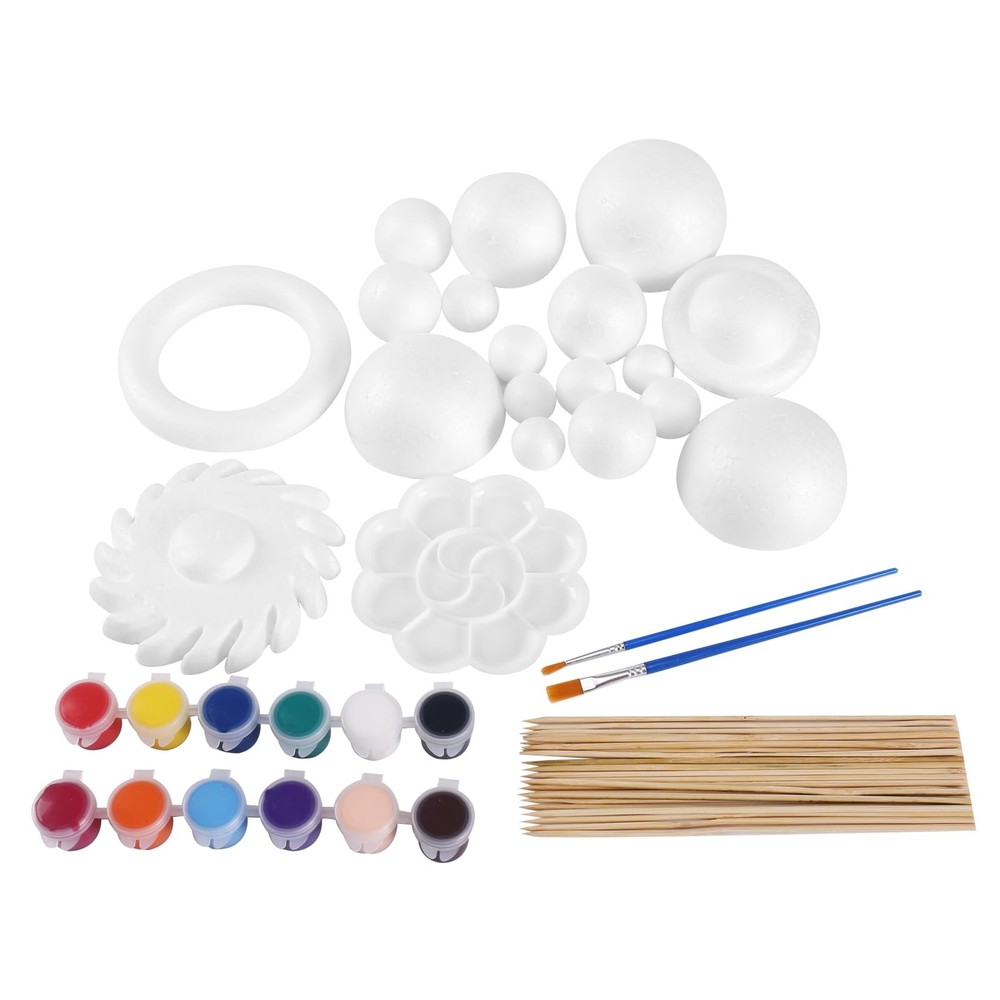 FFchuanhe 72 Pcs Solar System Model Foam Balls Kit Includes medium, White