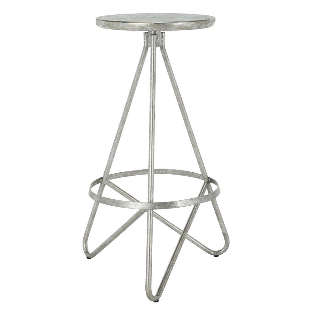 SAFAVIEH Galexia Bar Stool | Silver / Leaf |