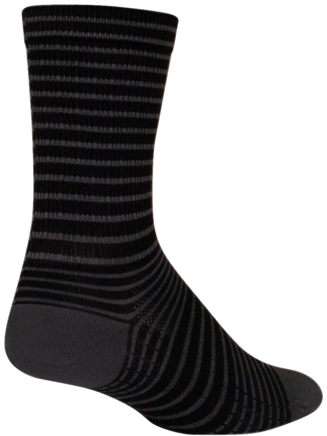 SockGuy SGX Black Stripes Socks - 6 inch, Black, Small/Medium