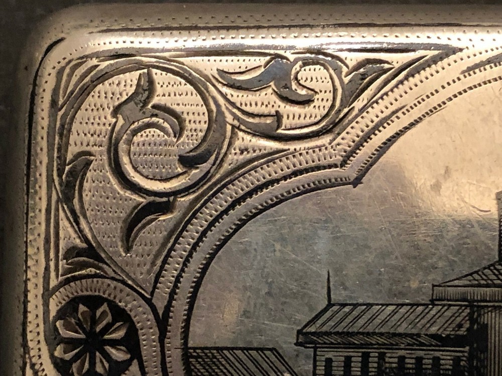 Antique Imperial Russian Niello 84 Silver Cigarette Case