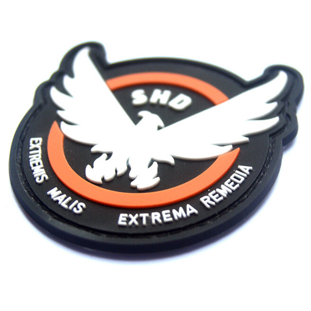 The Division Game SHD Large Round Logo 3D PVC Rubber Patch Hook & Loop Badge*k