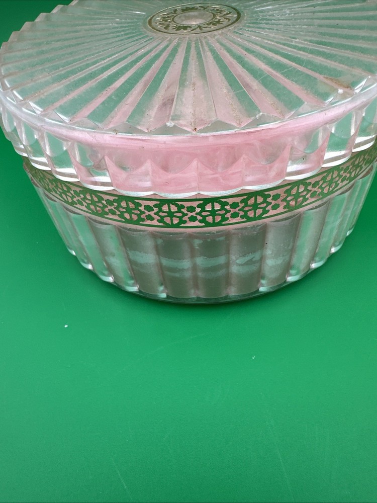 Vtg Clear Plastic Powder Box 1960s Acrylic