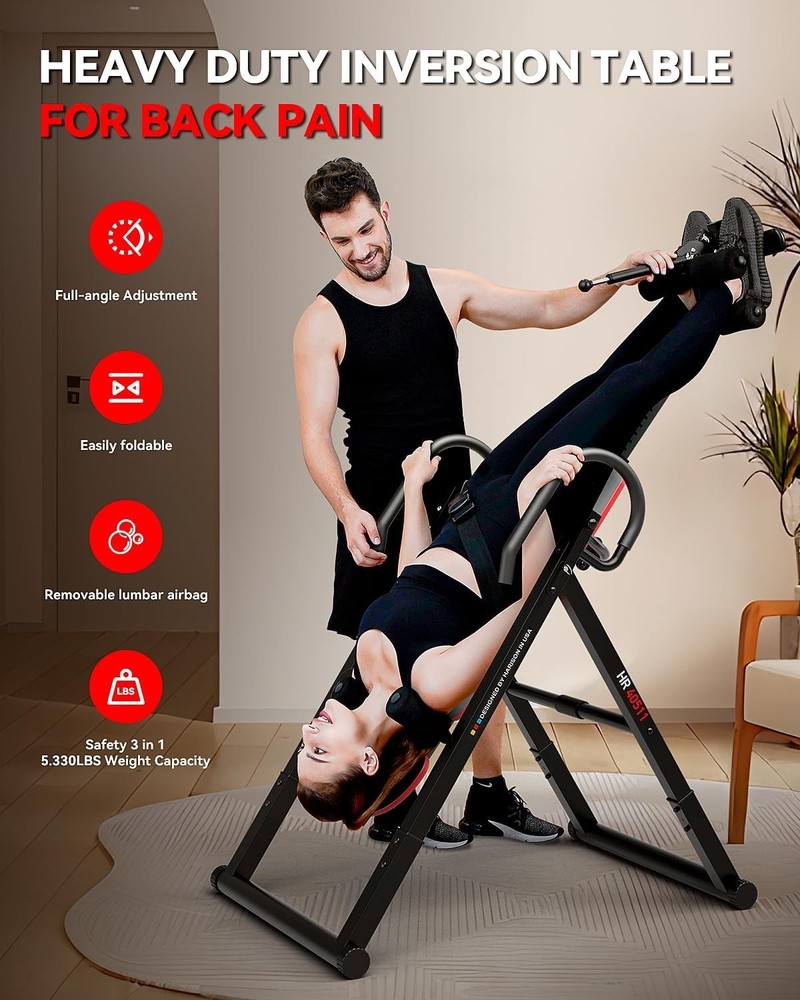 HARISON Inversion Table for Back Pain Relief - Decompression Back Stretcher