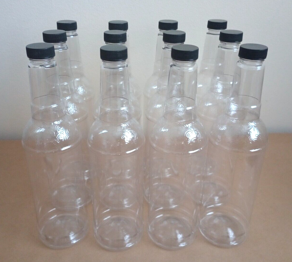 12 PCS - 25.3 oz Plastic Empty Bottles with Caps - 1 Dozen-12 Pack-NEW