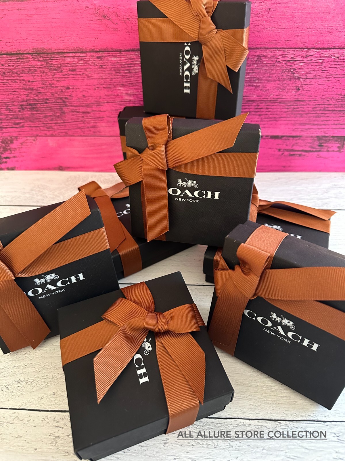 🎀BN Coach Black Gift ~Packing Box~Handle Bag~Envelope Bag~Gift tag Pick Size.🎀