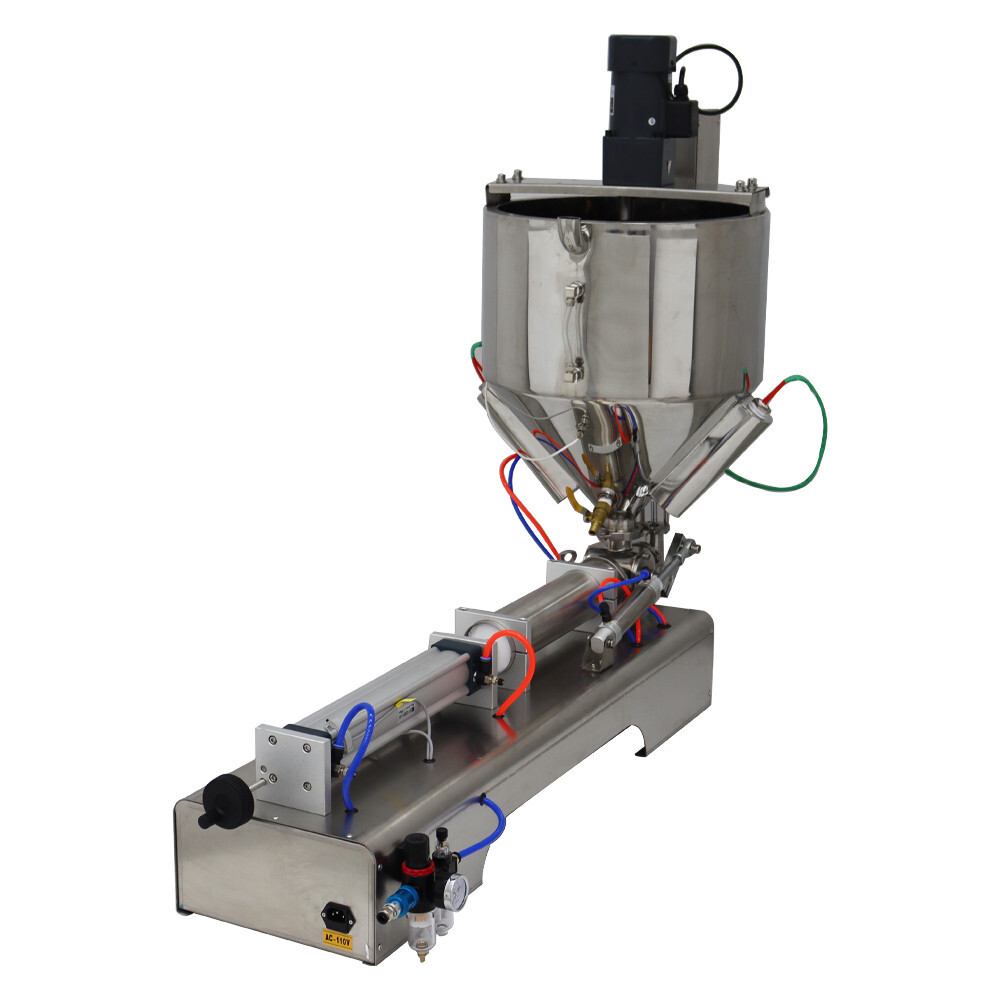 100-1000ml Pneumatic Paste Liquid Heating Mixing Filling Machine 110VSingle Head