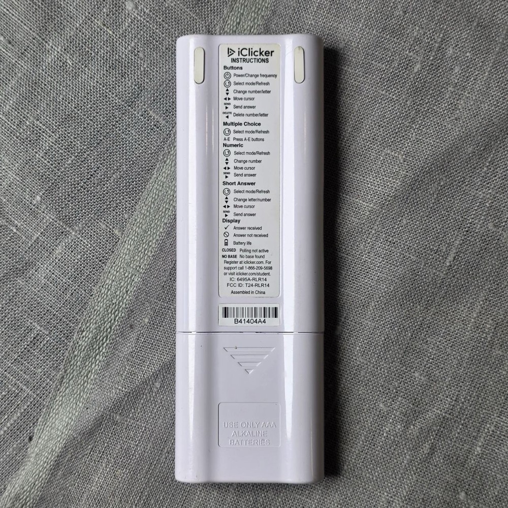 iClicker 2 Remote Student Response System Classroom Polling White