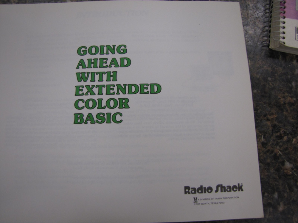 Radio Shack Getting Started Color BASIC, Going Ahead w/ Extended Manuals NICE!