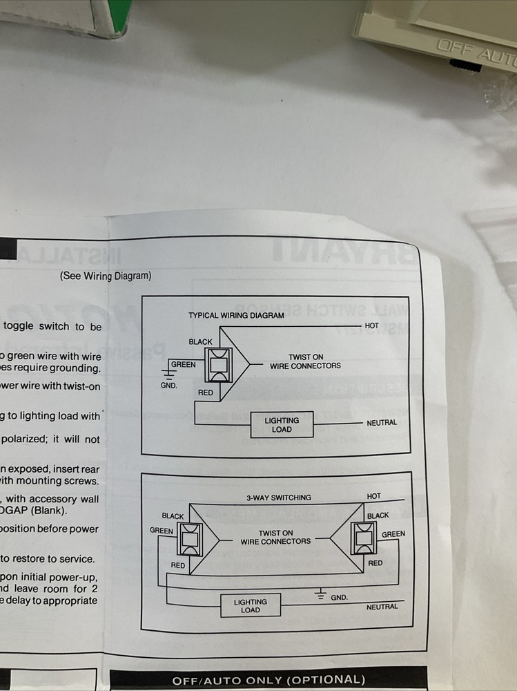 Bryant Infrared Motion Switch MSWS1277