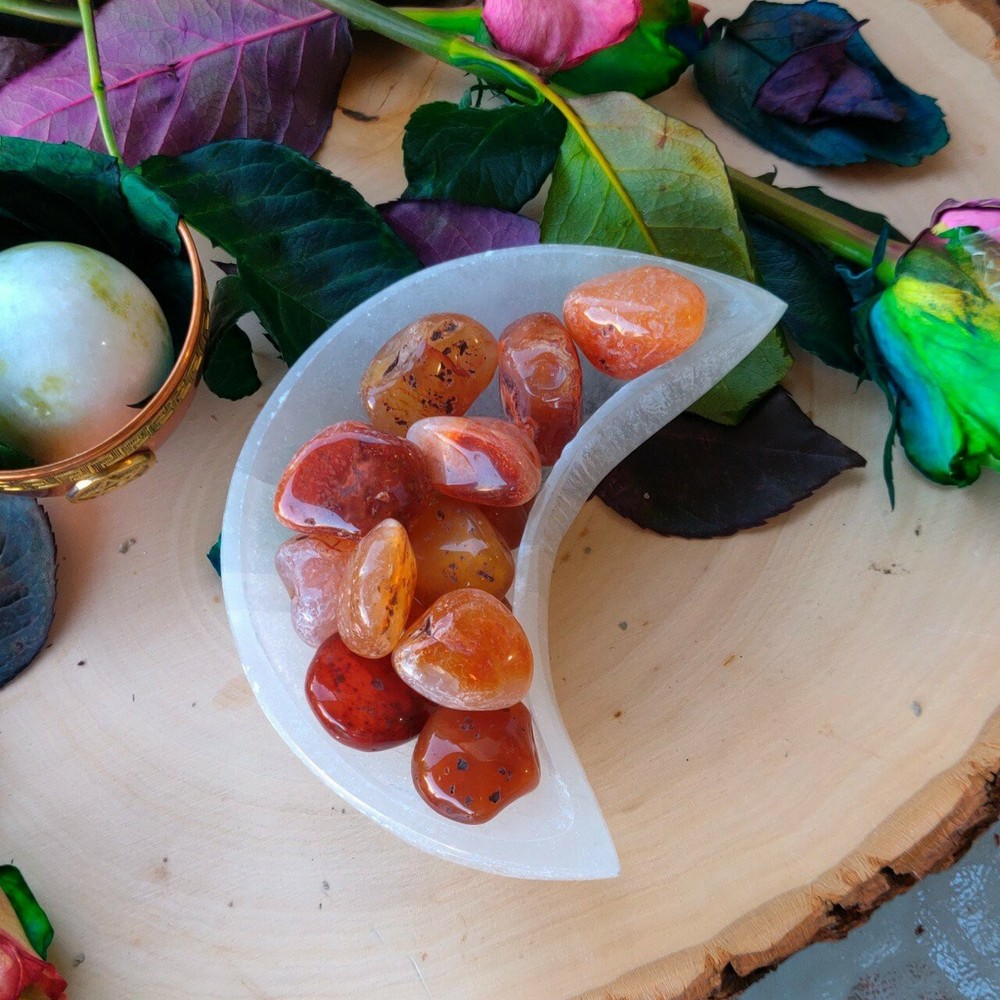 Large Selenite Crescent Moon Bowl