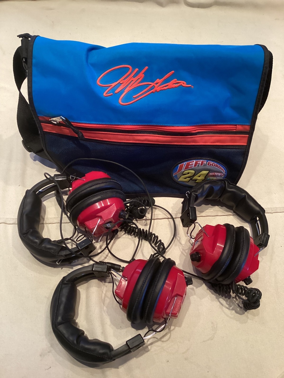 3 Racing Jeff Gordon Crew Headsets & Cables – NO MICROPHONES NASCAR Pit (F-G)