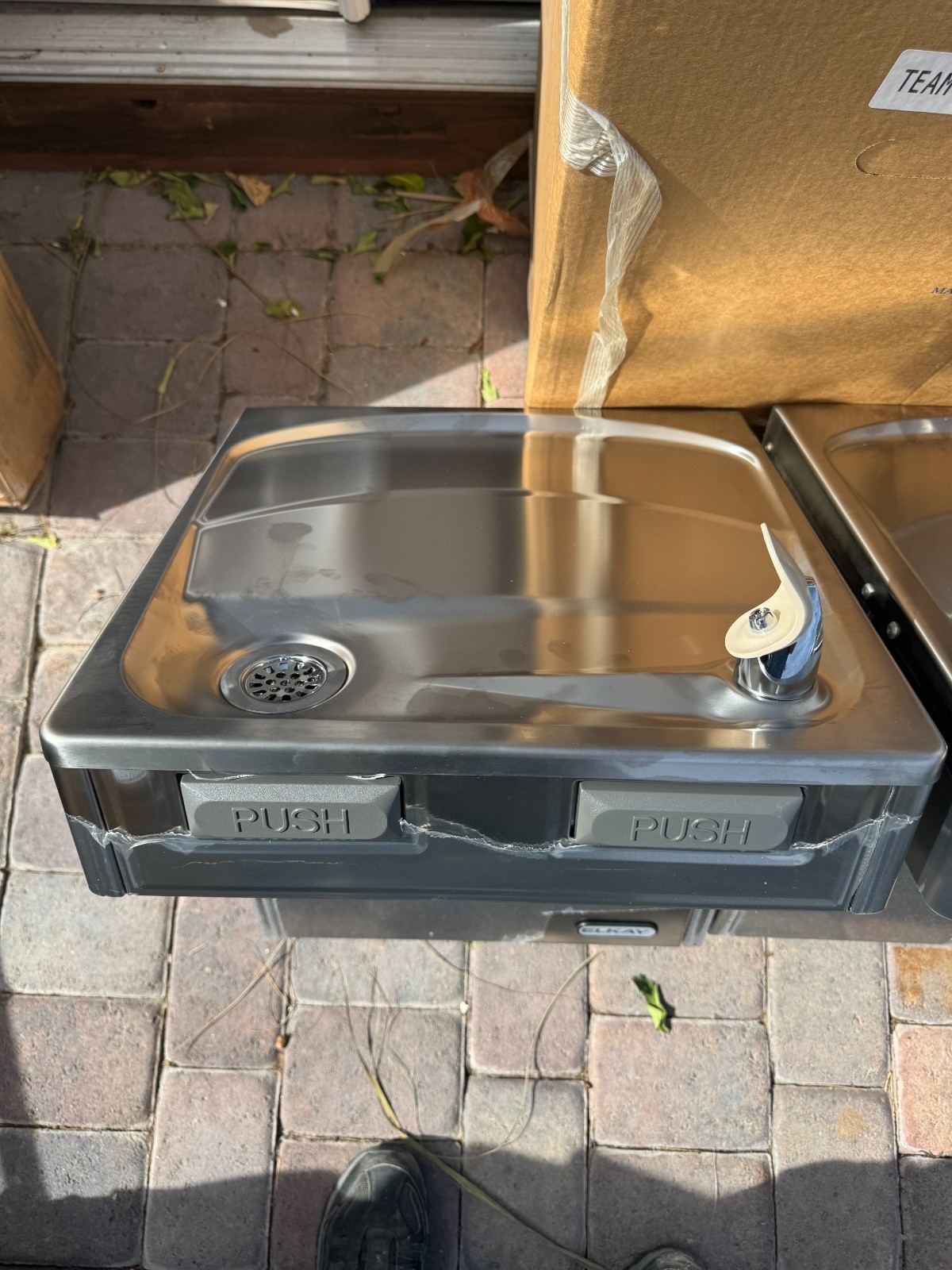 Elkay EMABFTL8S Bar Fee Bilevel 8 Gallon Chilled Double Water Fountain/Cooler