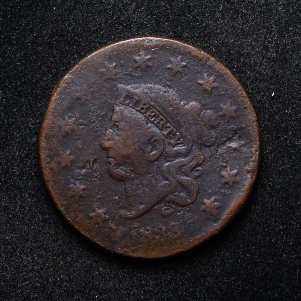 1833 Large Cent Damaged (bb19082)