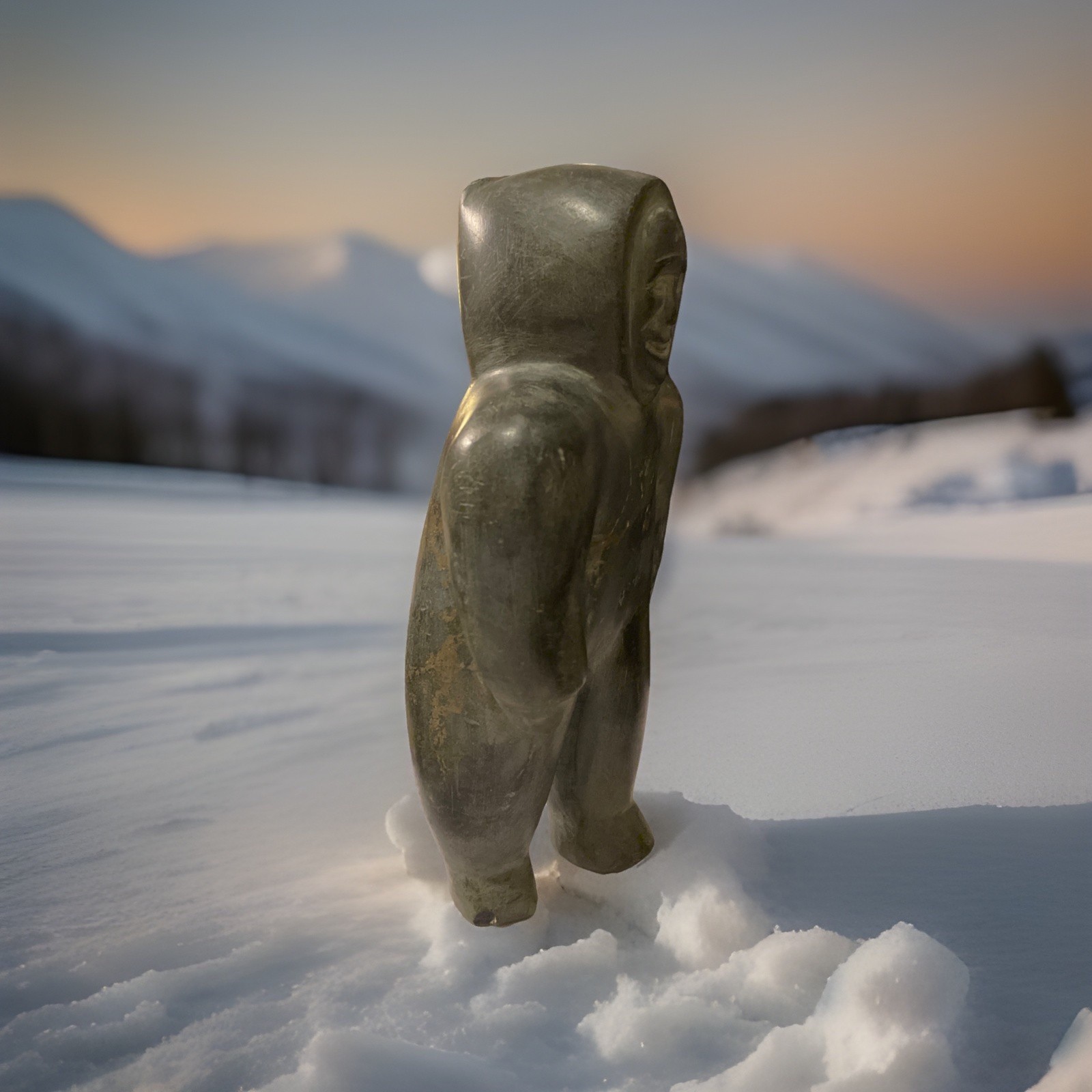 Vtg Eskimo Art Inuit Soapstone Canada Sculpture 6.5 Lbs 9 X 5” PLEASE READ