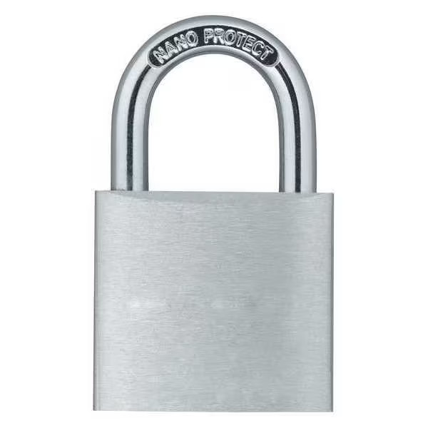 Padlock, Keyed Different, Standard Shackle, Rectangular Aluminum Body, Hardened