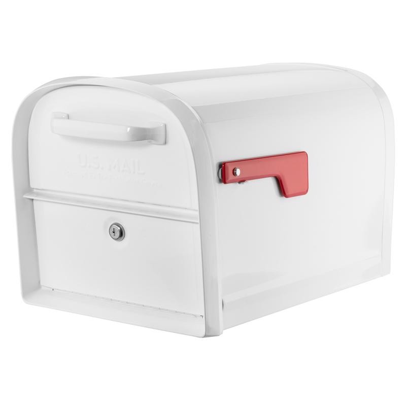 Architectural Mailboxes Oasis Classic White Post Mount Galvanized Steel Mailbox