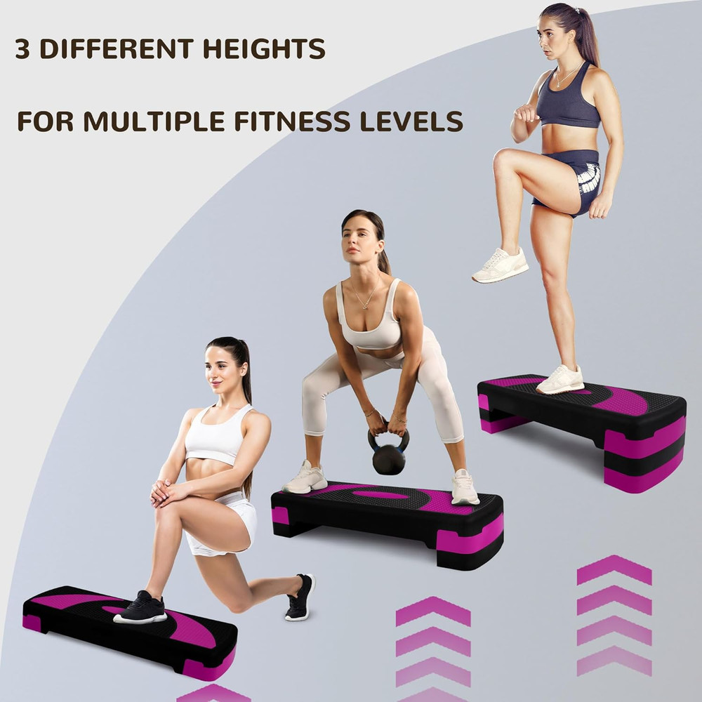 Balancefrom Aerobic Step Platform Trainer with Adjustable 3-Level Risers, 400 Po